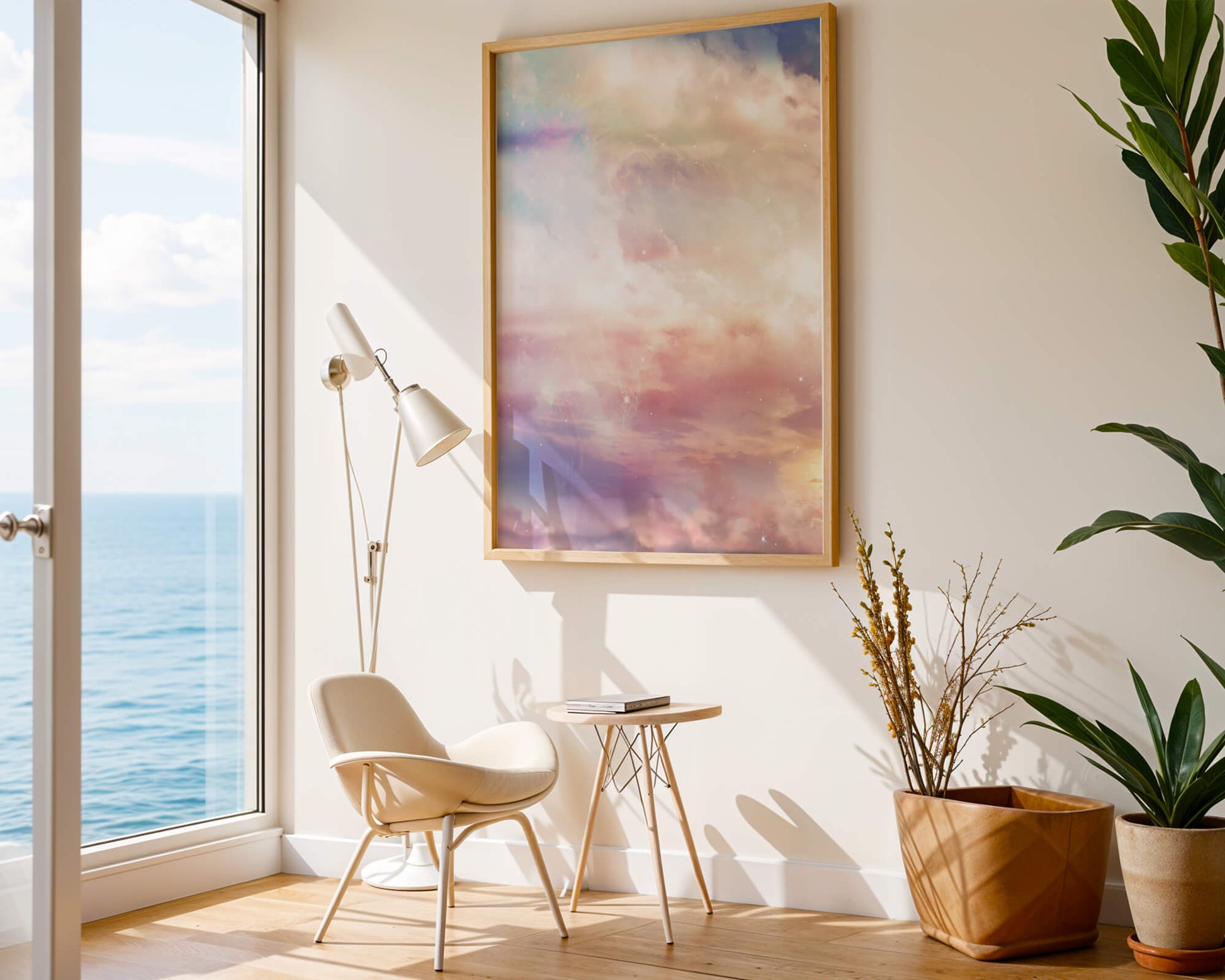Dreamy Pastel Sky with Soft Clouds and Subtle Glow