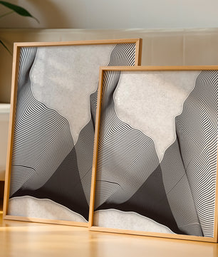 Motif ondulé abstrait noir et blanc sur fond texturé