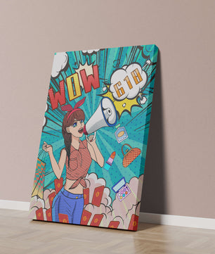 Vibrant Pop Art Style Shopping Experience with Retro Influences