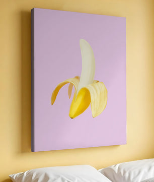 Open banana with purple background for vibrant decoration