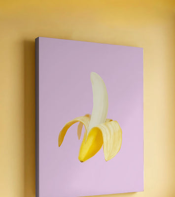 Open banana with purple background for vibrant decoration