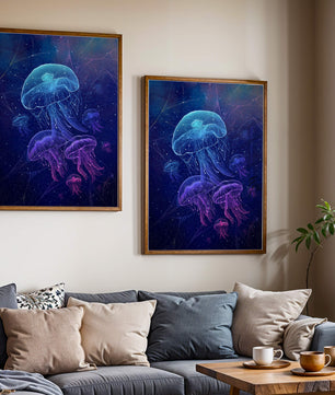 Jellyfish Illuminated in Magical Ocean Scene