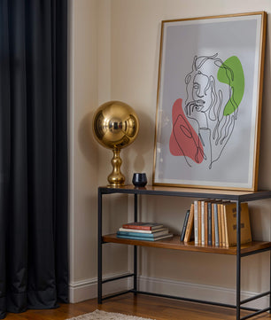 Modern Line Art Portrait With Abstract Shapes
