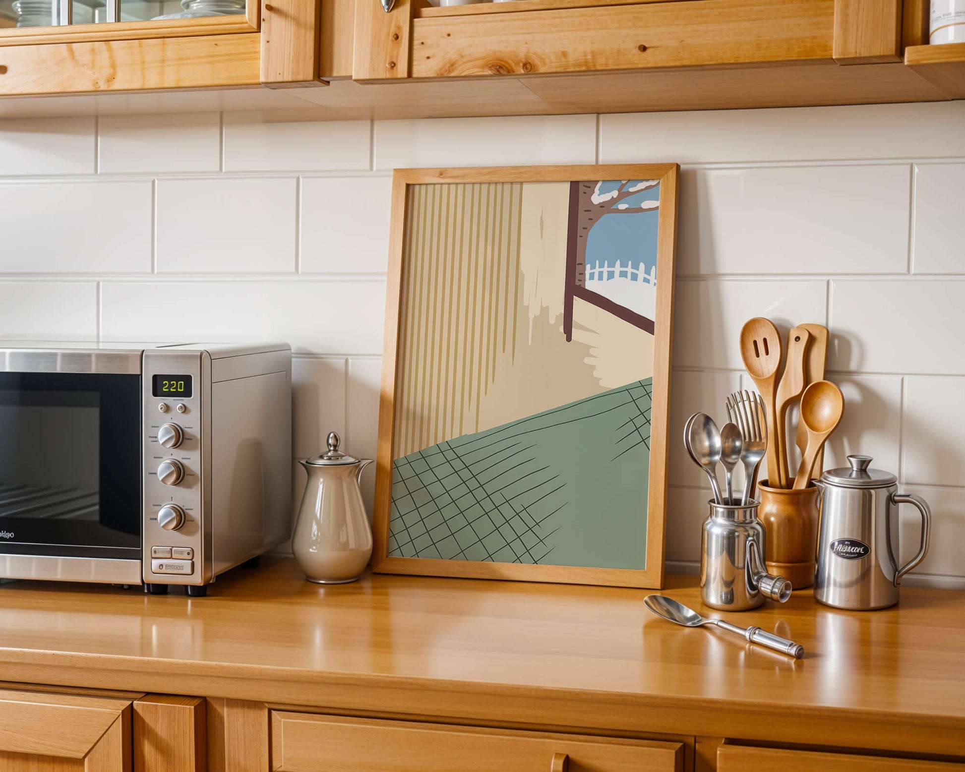 Interior Scene with Winter View Through a Window