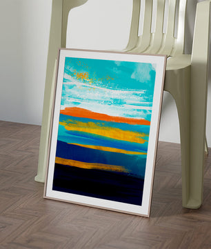 Abstract Colorful Brush Strokes with Gold Accents - Mi tienda
