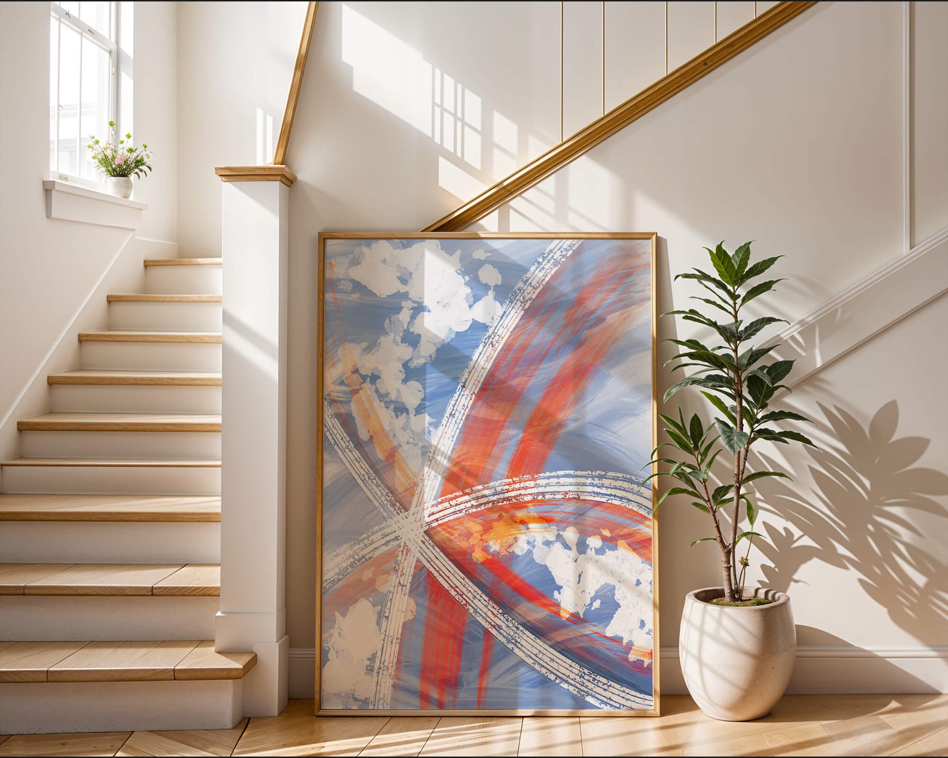 Abstract Expressionism with Dynamic Brushstrokes and Vivid Colors