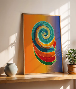 Bunte Spirale abstrakte Kunst mit lebendigem Farbverlauf Hintergrund