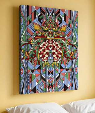 Colorful Geometric Pattern with Symmetrical Design and Abstract Motif