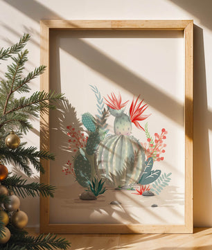 Colorful Cactus Arrangement With Red Blooms And Desert Plants - Mi tienda