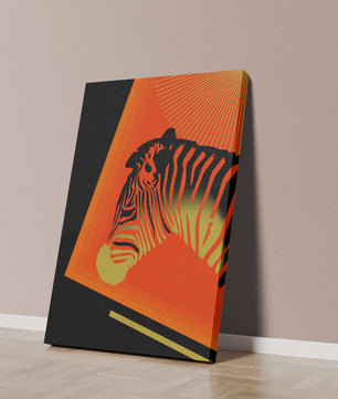 Abstract Zebra with Vibrant Colors and Golden Elements
