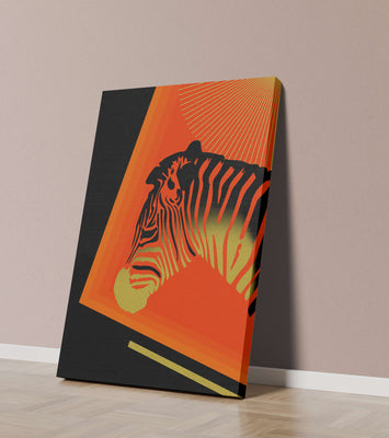 Abstract Zebra with Vibrant Colors and Golden Elements