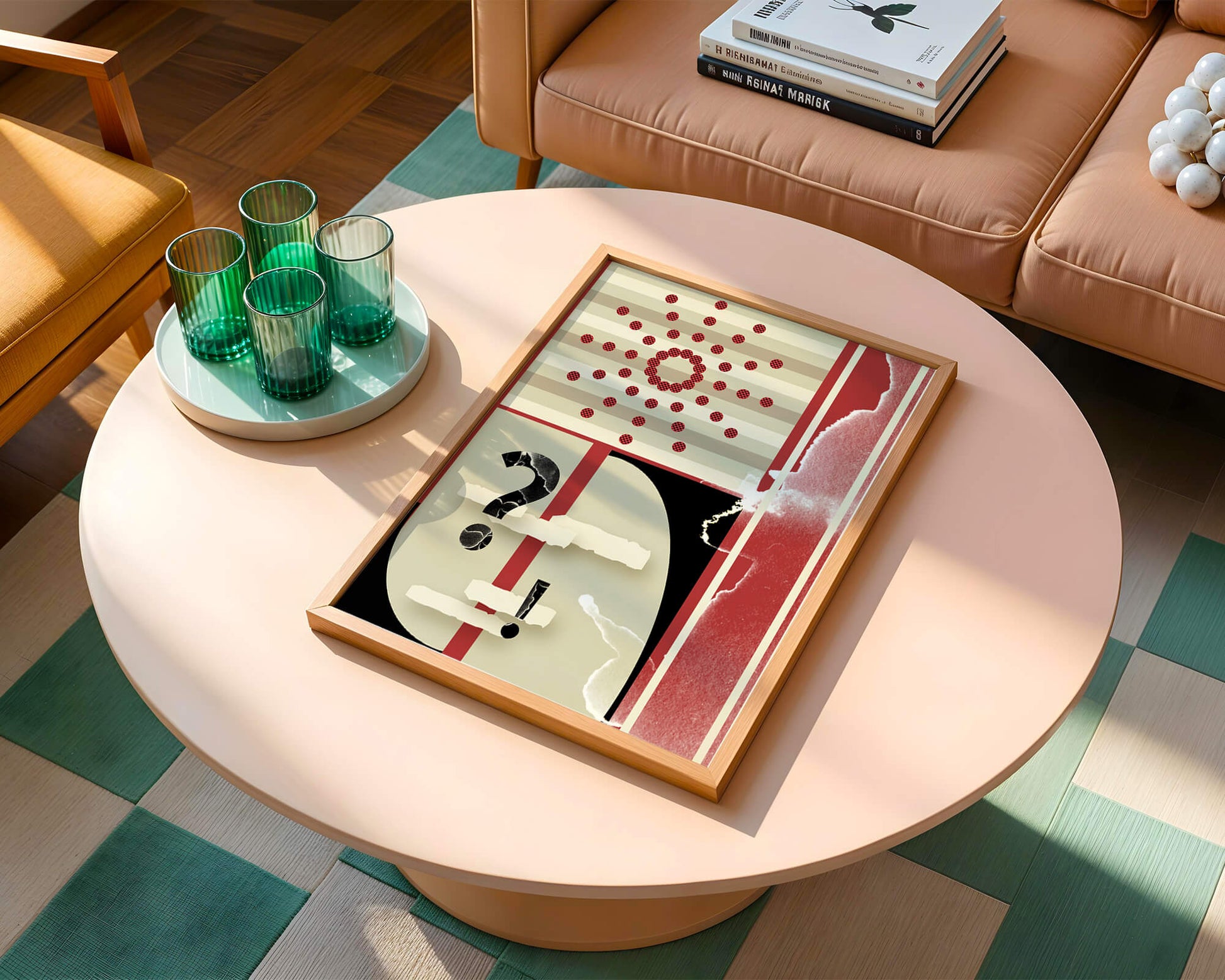 Design géométrique abstrait avec des éléments rétro et des symboles audacieux