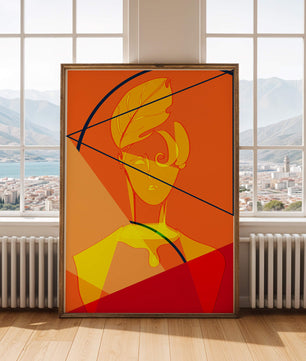 Abstract Portrait with Geometric Shapes and Bold Colors - Mi tienda
