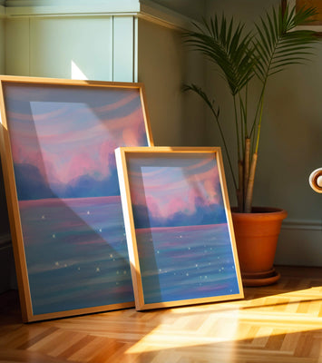 Dreamy Pastel Sky Reflecting on Sparkling Water Landscape