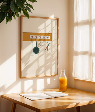 Kitchen Utensils Hanging on a Wall with Heart Hooks - Mi tienda