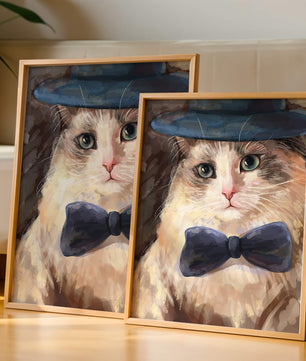 Gato encantador con traje formal, sombrero y corbata de moño
