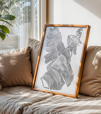 Monochrome Abstract Illustration of Overlapping Leaves