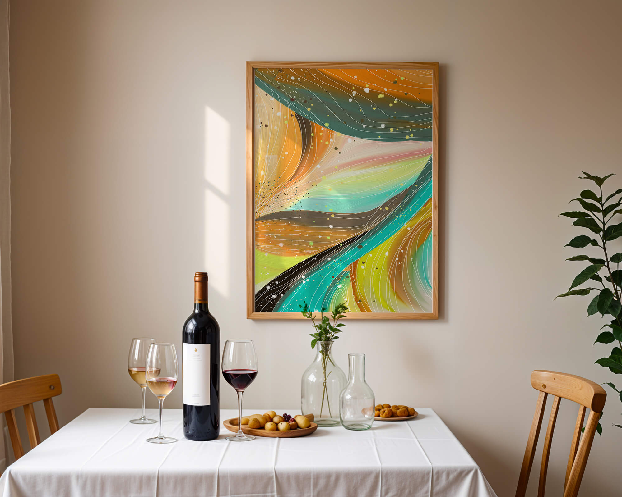 Abstract swirl of vibrant colors with dynamic lines