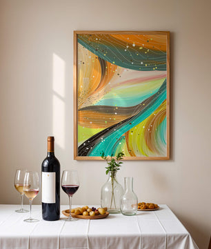 Abstract swirl of vibrant colors with dynamic lines