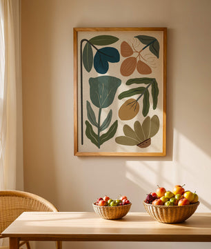 Botanical illustration with earthy and muted colors