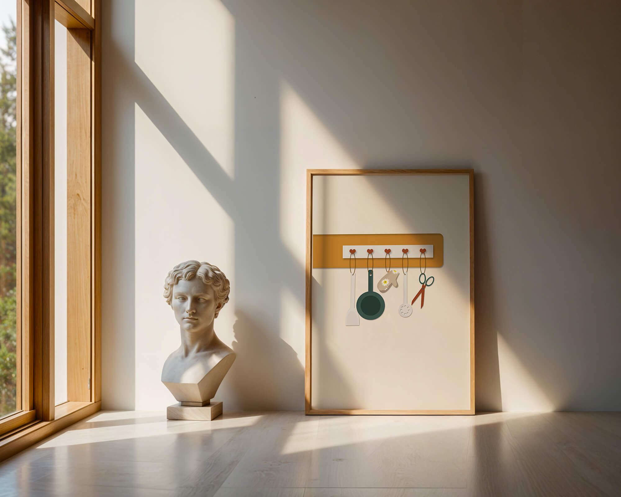 Kitchen Utensils Hanging on a Wall with Heart Hooks - Mi tienda