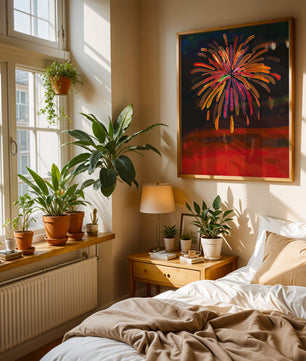 Feu d'artifice vibrant avec des éclats colorés