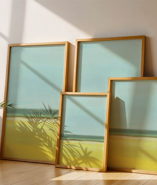 Abstract Landscape with Blue and Yellow Horizon