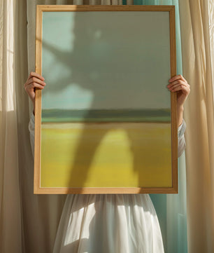 Abstract Landscape with Blue and Yellow Horizon