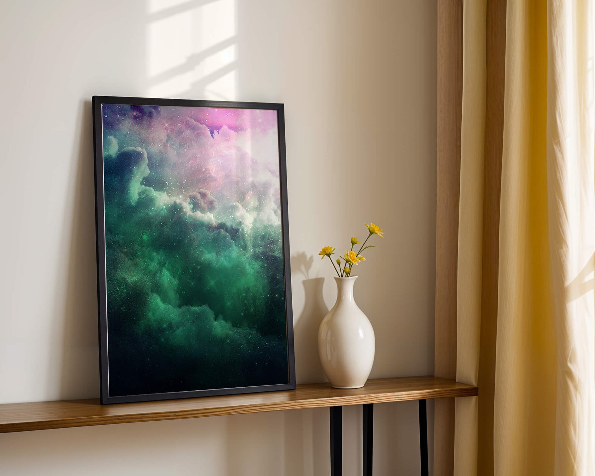 Mystical Cosmic Clouds Illuminated by Colorful Nebula