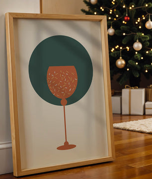Wine Glass with Decorative Elements on Modern Minimalist Background - Mi tienda