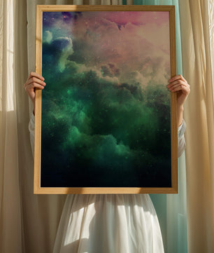 Mystical Cosmic Clouds Illuminated by Colorful Nebula