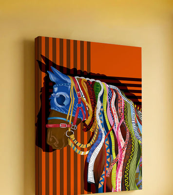 Colorful abstract horse art with intricate patterns