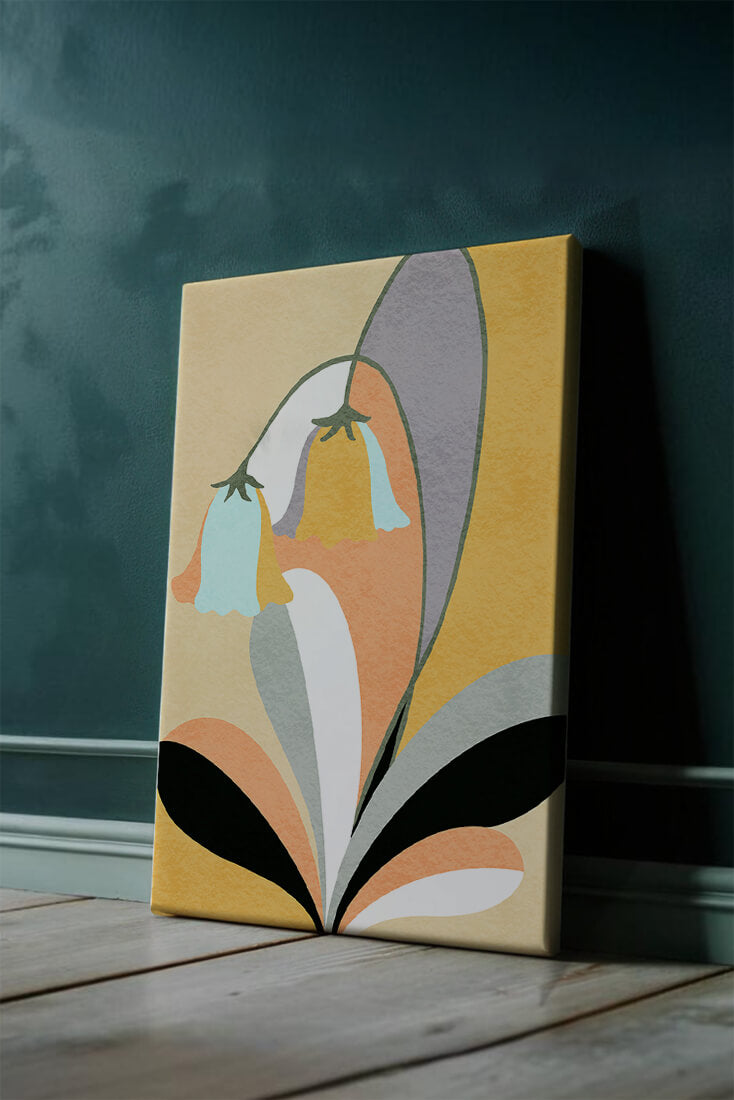 Abstract floral pattern with pastel colors and modern design