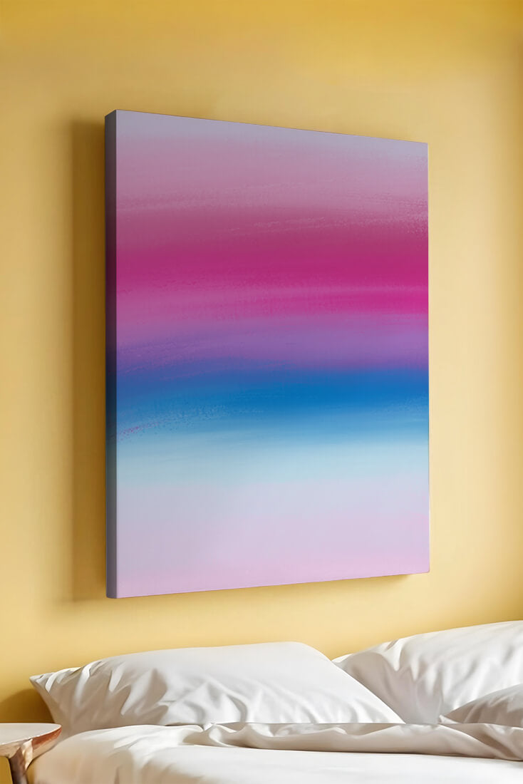 Degradado vibrante con tonos rosados y azules