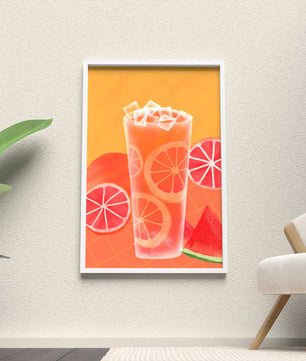 Cóctel refrescante de frutas de verano con cítricos y sandía