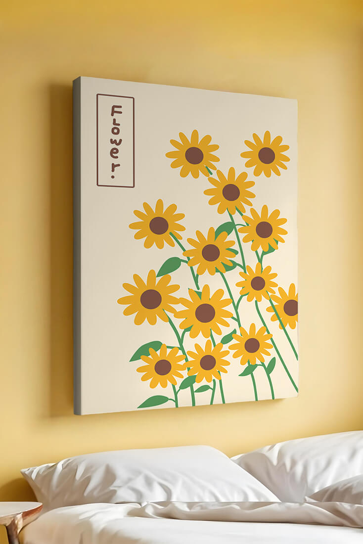 Sunflower illustration on a beige background