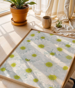 White Daisies Pattern with Yellow Centers