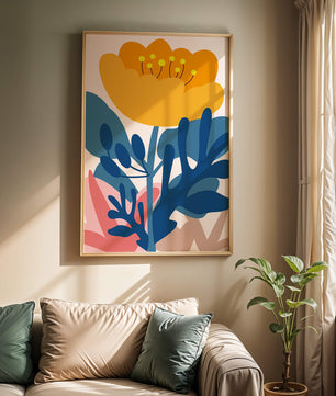 Illustration florale abstraite colorée au design botanique moderne