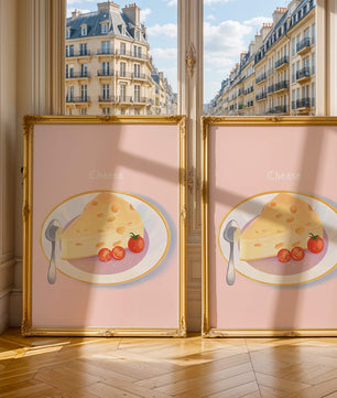Plate with Cheese and Tomatoes on Pink Background