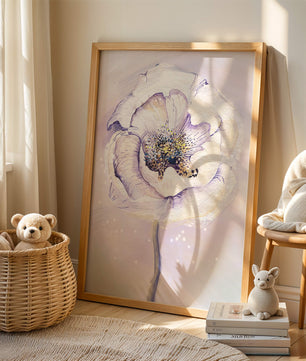 Elegant watercolor flower illustration with delicate pastel tones