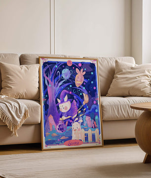 Whimsical zodiac scorpio scene with a magical theme