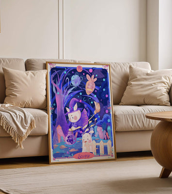 Whimsical zodiac scorpio scene with a magical theme