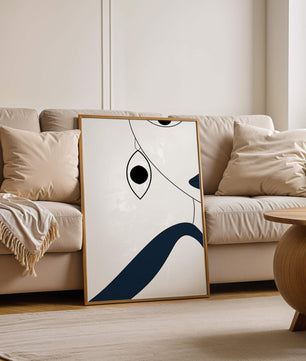 Abstract Minimalist Art with Geometric Shapes and Earring Detail - Mi tienda