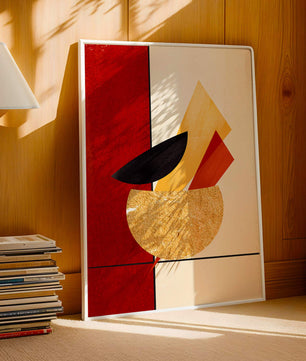 Abstract Geometric Composition with Bold Colors and Textures - Mi tienda