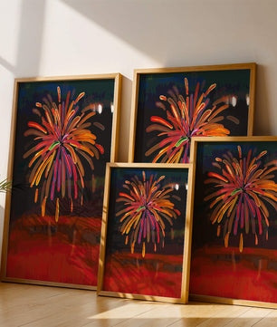 Feu d'artifice vibrant avec des éclats colorés