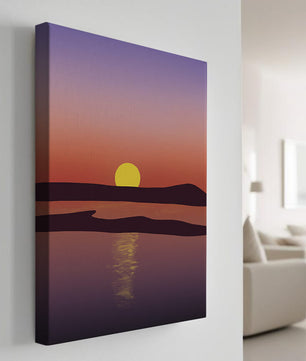 Sunset Over Tranquil Water with Vibrant Sky
