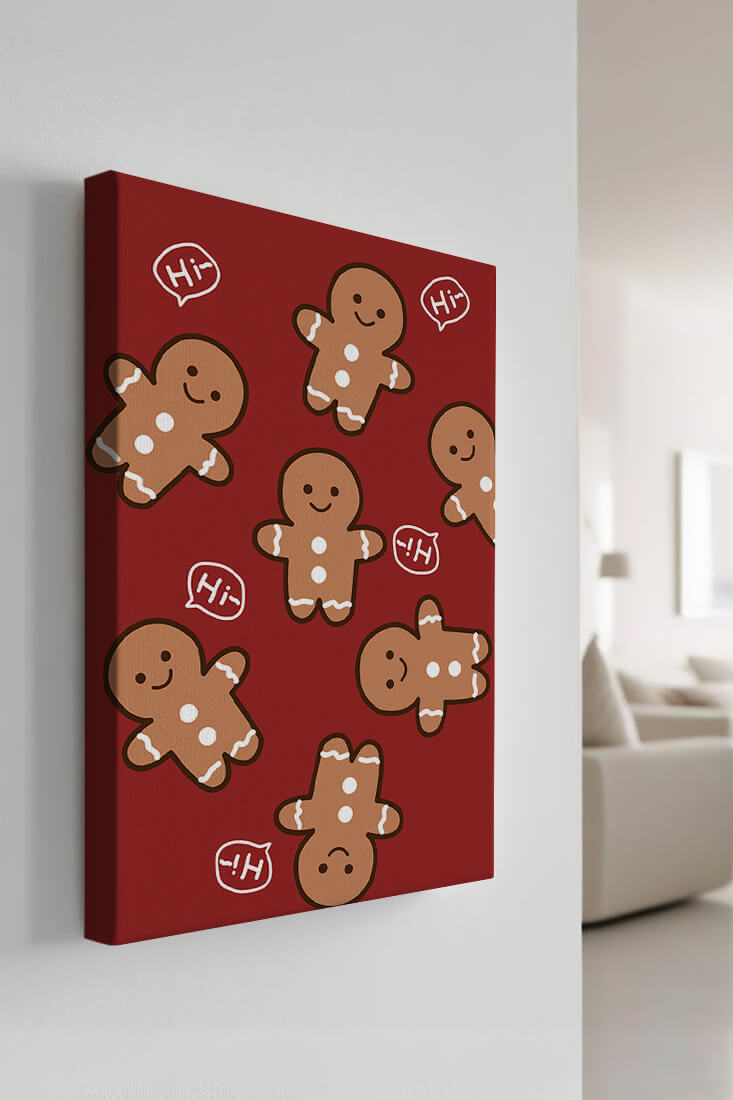 Playful gingerbread pattern with holiday greetings