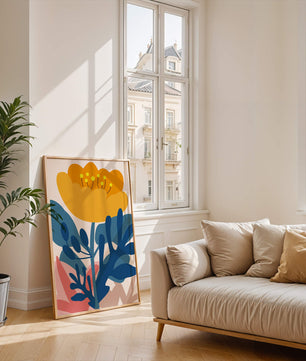 Illustration florale abstraite colorée au design botanique moderne