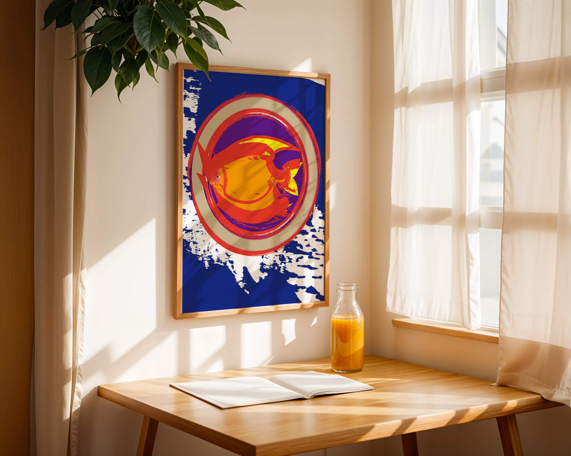 Abstraktes kreisförmiges Design mit lebendigen Farben und Pinselstrichen