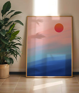 Sunset Over Ocean with Colorful Sky